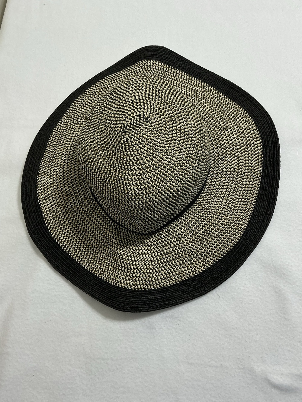 Kooringal Wide Brim Sun Hat Black Beige Woven UPF 50+